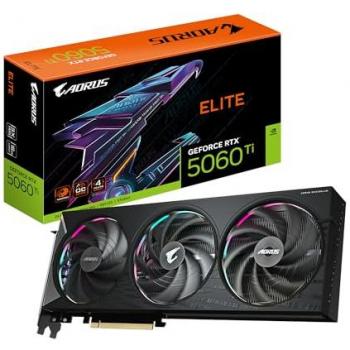 Tarjeta Gráfica Gigabyte AORUS GeForce RTX 5060 Ti ELITE 16GB GDDR7, PCI-E 5.0, 2722 MHz, 3 x DisplayPort, 1 x HDMI