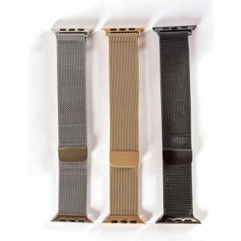 Pack 3 Correas Milanesa para Apple Watch 42/44/45 mm - Plata, Negra, Oro