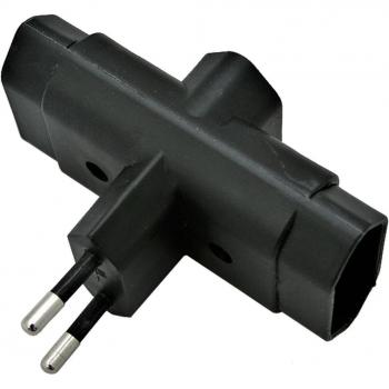 Adaptador Eléctrico 3 Tomas Planas Bipolares 10 A