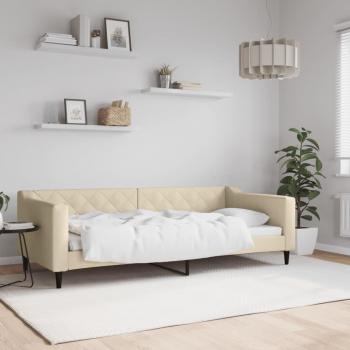 Cama de Día Sofá Cama en Tela Color Crema 90x200 cm