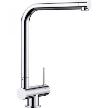 Grifo de Cocina Blanco Coressa-F Cromado, Palanca Izquierda, Abatible para Montaje Frente a Ventana