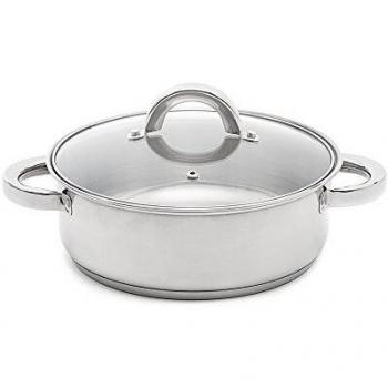 Quittin Caesar Cacerola con Tapa, Acero Inoxidable, Plata, Ø 22 cm - 3 L