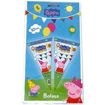 Peppa Pig - 10 bolsas cono, 20x40 cm