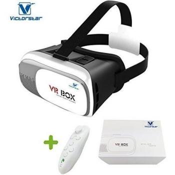 VICTORSTAR @ VR Caja II Auricular 3D Gafas + Remoto Controlador VR Realidad Virtual 3D Gafas de Vídeo 3D Juego Gafas El 4,7 a la de 6 Pulgadas IOS Teléfonos Inteligentes Android Celulares