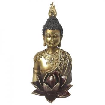 Figura Decorativa Buda Dorado de Resina 30x16x16cm - Signes Grimalt