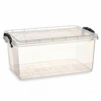 Kipit Caja de Almacenaje con Tapa Transparente Plástico 13,7 L 27,5 x 18 x 42,5 cm (12 Unidades)