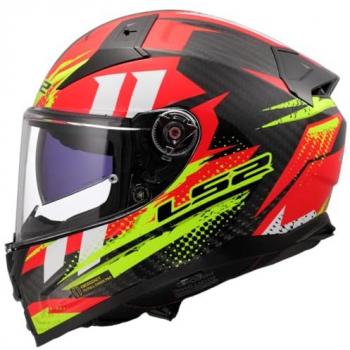 LS2 FF811 Vector II Carbon Tantic Casco Integral Rojo Amarillo (4XL 67 68)