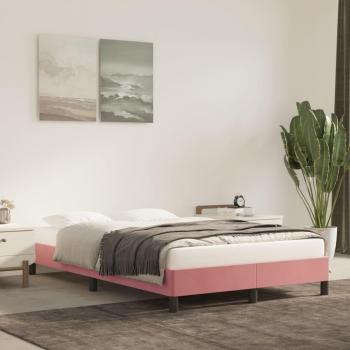 Estructura de cama de terciopelo rosa 120x200 cm