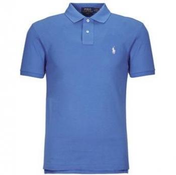 Polo Ralph Lauren Slim Fit Cotton Basic Mesh Men's Polo Shirt in Blue, Size S