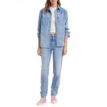 Jeans Levi's ® 80s Mom para Mujer, Cintura Regular, Azul Claro, Casual, Algodón Denim
