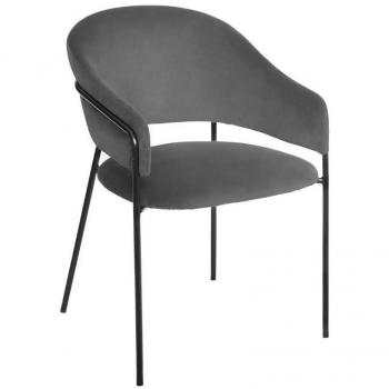 Sillón Siron de Terciopelo Gris Atmosphera