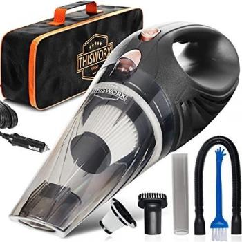 ThisWorx Car Vacuum Cleaner -106Wm, 12v, Corded, Portable -Hand Held Vacuum Cleaner for Car Interior Care