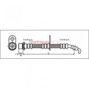Metzger 4112199 Tubo flexible de frenos