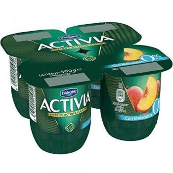 Activia Yogur 0% con Melocotón, 4 x 120g