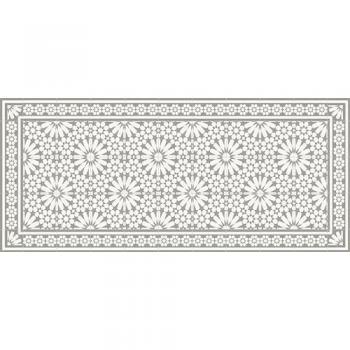 Alfombra de Vinilo Samara Beige 66x150 cm estilo Baldosas