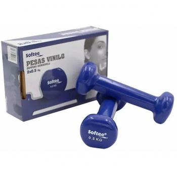 Juego de Pesas Vinilo Softee 0.5 kg Azul, Embalaje de 2 unidades