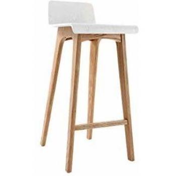 Taburete/Silla de bar diseño madera natural y blanco escandinavo BALTIK