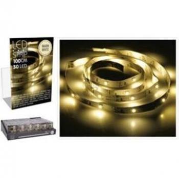 Tira LED 1m 30 LEDs Blanco Cálido a Pilas