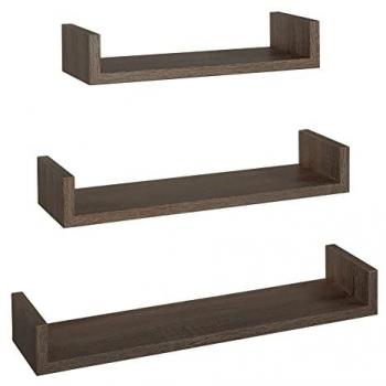 Conjunto de 3 Estantes de Pared Mod. Calamita en Nogal Aserrado