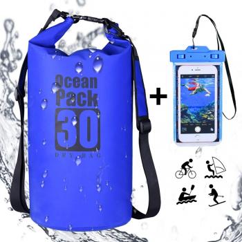 DINOKA Bolsa Seca Impermeable, Bolsas estancas 10L/20L/30L con Caja de teléfono Impermeable Gratis,Dry Bag wateroof para Rafting, Kayak navegación Senderismo, esquí, Buceo, Pesca, Escalada, Camping