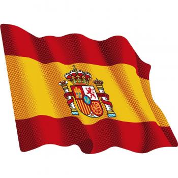 Artimagen Pegatina Bandera Ondeante España 80x60 mm.