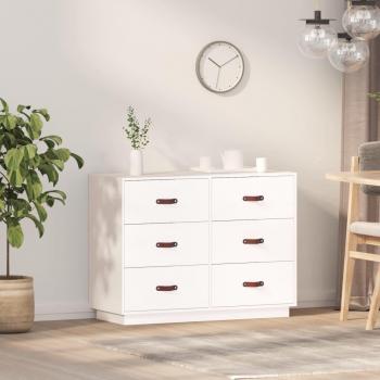 Aparador blanco de madera maciza de pino 100x40x75 cm