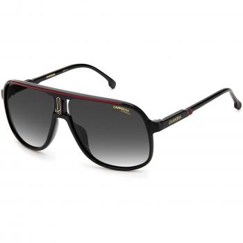 Carrera 1047/S Aviator Sunglasses - Men's Black Red Dark Grey Gradient, One Size