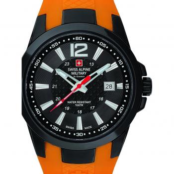 Reloj Deportivo Suizo Militar 7058.1879, 43mm, 10ATM, Color Negro