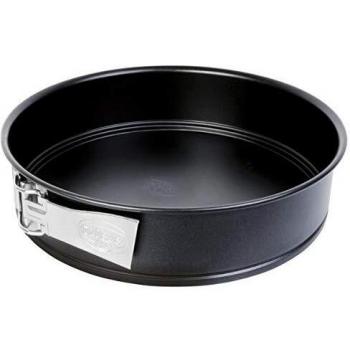 Dr. Oetker Molde de Repostería con Fondo Desmontable, Ideal para Tartas, Bizcochos y Pasteles, Acero con Revestimiento Antiadherente, Color Negro, 24 cm de diámetro