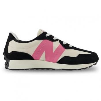 New Balance 327 Wide Fit Junior Sneakers - Cream/Black/Pink - Size 37.5