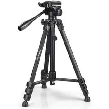 Trípode ALMALUX 150cm para Cámara y Móvil, Control Remoto Bluetooth, Cabezal 360°, Soporte Smartphone, Capacidad de Carga 5kg
