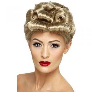 Smiffys Peluca Vintage de los 40, Rubia, con rizos
