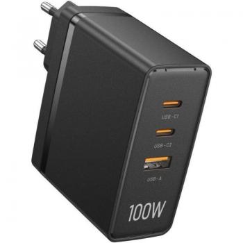 Vention FEGB0-EU Cargador de Pared con 2 Puertos USB Tipo-C y 1 Puerto USB-A, Potencia de Salida 100W
