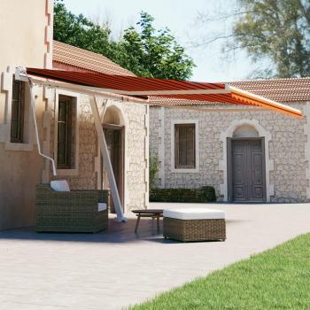 Cortina retráctil automática con poste 400x300 cm naranja marrón