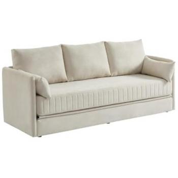 Sofá cama convertible beige GRECCO de 3 plazas
