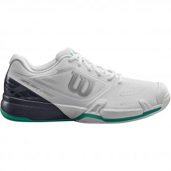 Wilson Rush Pro 2.5 2019 CC, Zapatilla de Tenis para tenistas de Cualquier Nivel, para Superficies de Tierra Batida, sintético, para Hombre, Blanco/Gris/Verde, Talla 46 2/3 EU