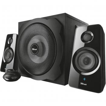 TYTAN 2.1, Conjunto de Altavoces con Subwoofer, 120W, 60W RMS, Conexión Bluetooth para Smartphone/MP3, Color Negro