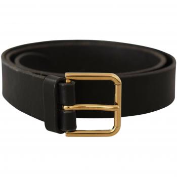 Dolce & Gabbana Brown Gold Metal Logo Buckle Calf Leather Belt - 95 cm / 38 Inches