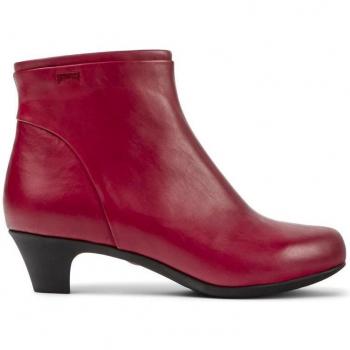 CAMPER Helena Ankle Boots for Women in Red Smooth Leather, Size 41