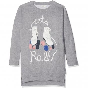 NAME IT Nithardy Bru Long Swe F Nmt, Sudadera para Niñas, Gris