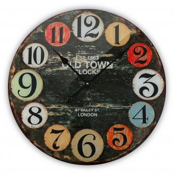Versa Opprinnelig Reloj de Pared Silencioso Decorativo para la Cocina, el Salón, el Comedor o la Habitación, Estilo Vintage, Medidas