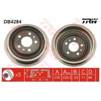 Tambor de freno TRW DB4284 para eje trasero