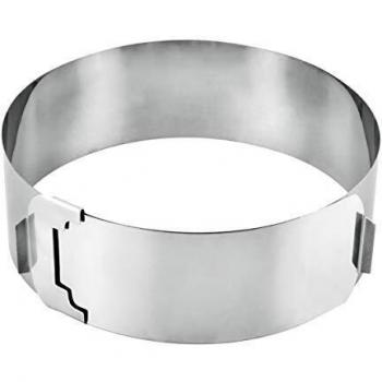 Metaltex 257715 - Aro-molde para tarta de acero inoxidable ajustable 15/30 centímetros