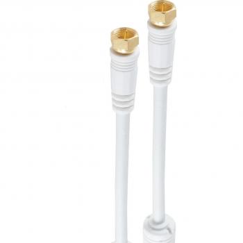 Cable coaxial Shiverpeaks BS80305 de 5 m con ferrita, blanco, >110 dB