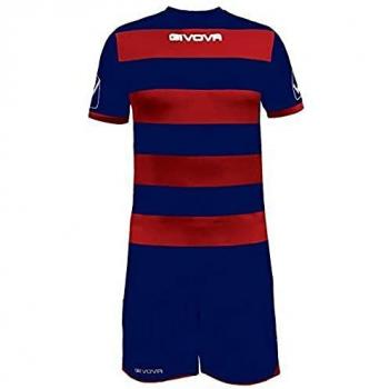 Givova Conjunto de Rugby Camiseta con Pantalones Cortos Azul Marino/Rojo