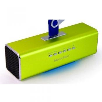 Altavoz portátil MusicMan MA Soundstation - Sonido estéreo - Radio FM, reproductor de MP3, USB, AUX / Line-In, soporte de tarjeta MicroSD - Tiempo de reproducción 6 horas - Ideal para viajar