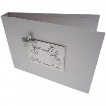tarjetas de algodón blanco Intervalo de valores Los magníficos recuerdos más Bebé Cigüeña Diseño Tiny Valor Album