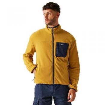 Regatta Frankie Men's Lightweight Full Zip Fleece in Mustard/Navy, Size: 2XL