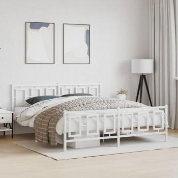 Cama Metal Blanca con Cabecero y Estribo para Pediatría 180x200 cm