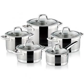Batería de cocina Tescoma PRESIDENT, 10 piezas, acero inoxidable 18/10, apta para inducción y lavavajillas